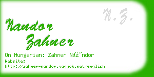 nandor zahner business card